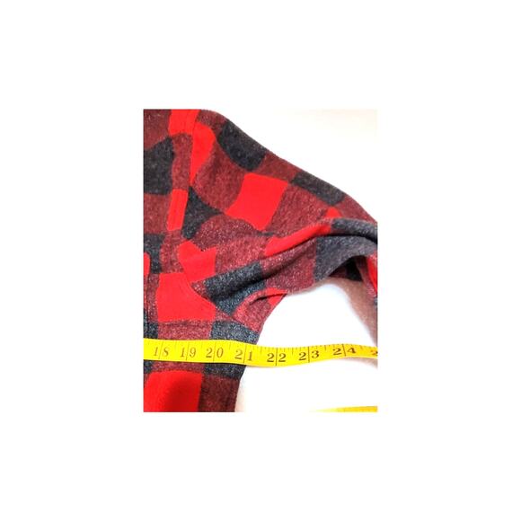 Burnside B8212 Woven Plaid Mens Flannel Shirt Sz M With Biased Pocket Red Black - Picture 4 of 8